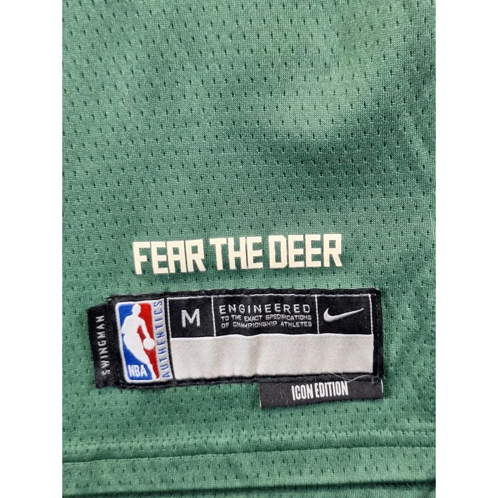 Milwaukee Bucks Jersey Boys M Green Nike Damian Lillard Basketball Icon Edition‎